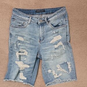 Embellish Light Blue Distressed Men's Denim Shorts